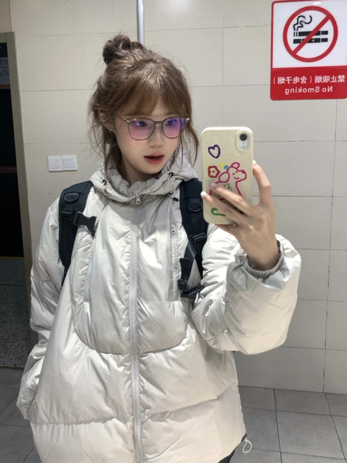 美式连帽羽绒棉服女冬季2025新款小众设计感宽松加厚保暖棉衣外套