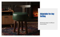 Deep Green Swivel Leisure Chair, Hardwood Frame, Modern Minimalist Single Sofa, Round Backrest Stool for Small Apartment