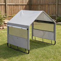 Rainproof Outdoor Dog Tent Galvanized Weatherproof Pet Tent Ventilated Mesh Dog Shelter Spray-Coated