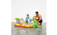 PVC Material Dinosaur Water Play Hub Easy to Set up Dinosaur Play Hub Bright Multicolor Design for Backyard