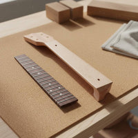 Ukulele Neck and Fingerboard Set Unfinished Wood Ukulele Neck and Fingerboard Lightweight for Luthiers