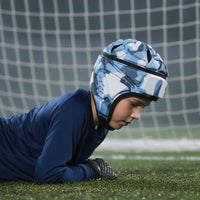 EVA Foam Children's Head Protector Cloth-Covered Padded Sports Head Protector Ear-Covering Football Headgear Adjustable Chin Strap