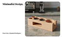 Solid Wood Coffee Tamper Stand Easy to Clean Portafilter and Tamper Stand Anti-Slip Base for Cafe