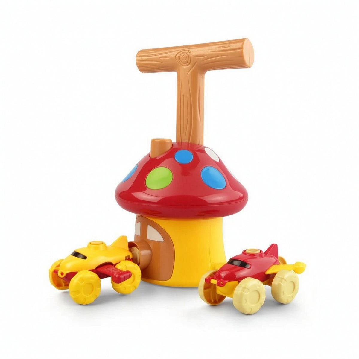 Fungus-Shaped-Shaped Balloon-Powered Toy Car Battery-Battery-Not-Required Balloon Car Toy Set Multicolor Interactive for Children, Toddlers, Playroom, Preschool