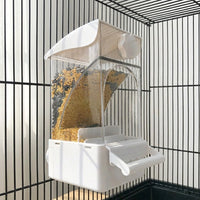 Splash-resistant Bird Feeder, Automatic Bird Feeder for Cage, 500ml PET Budgie Feeders for Cages with Hull Separator