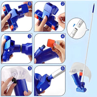 Non-Electric Handheld Pool Vacuum with Mesh Bag Easy to Use Handheld Pool Vacuum Convenient Underwater Cleaner Efficient for Swimming Pools