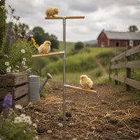 Ground Stake Chicken Perch Detachable Metal Chicken Climbing for Farm