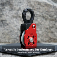 Single Sheave Swivel Pulley Anti-Snarl Single Sheave Pulley Smooth Rotation Aluminum Alloy Swivel Block for Climbers, Arborists, Rigging
