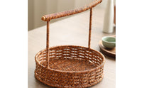 Multi-Purpose Imitation Rattan Food Basket Easy to Clean Vintage Design Food Container Lightweight for Picnic