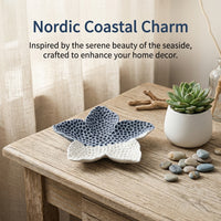 Bathroom Decor Trinket Dish with Glazed Finish, Coastal Room Jewellery Tray for Keys and Accessories, High Temperature Ceramic Decorative