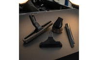 4 Pieces Black Plastic Vacuum Brush Attachment Kit Wide Bristle Edge Vacuum Nozzle Kit Round Bristles Floor Brush Attachment Slim for Textile Surfaces, Narrow Gaps, Corner Cleaning