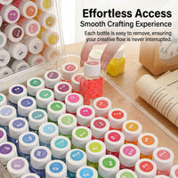 Sorting Box for Artists, Stackable Transparent Bead Container with Secure Buckle Closure, Tabletop Compartment Organizer for Craft Room