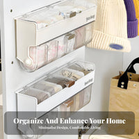 Dustproof Underwear and Sock Storage Container Space-Saving Wall Mounted Underwear Organizer Removable Dividers for Women, Wardrobe, Bedroom