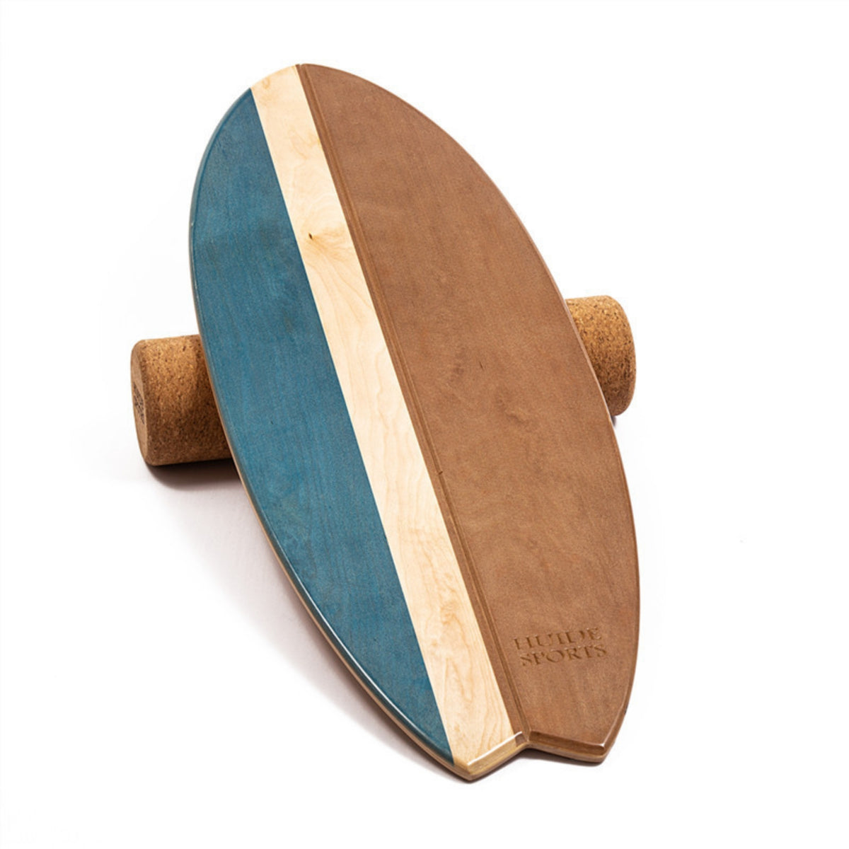 Balance Board with Roller Wooden Wave Balance Board Stability Coach Cork Oval for Surfers, Fitness Training, Home Gym