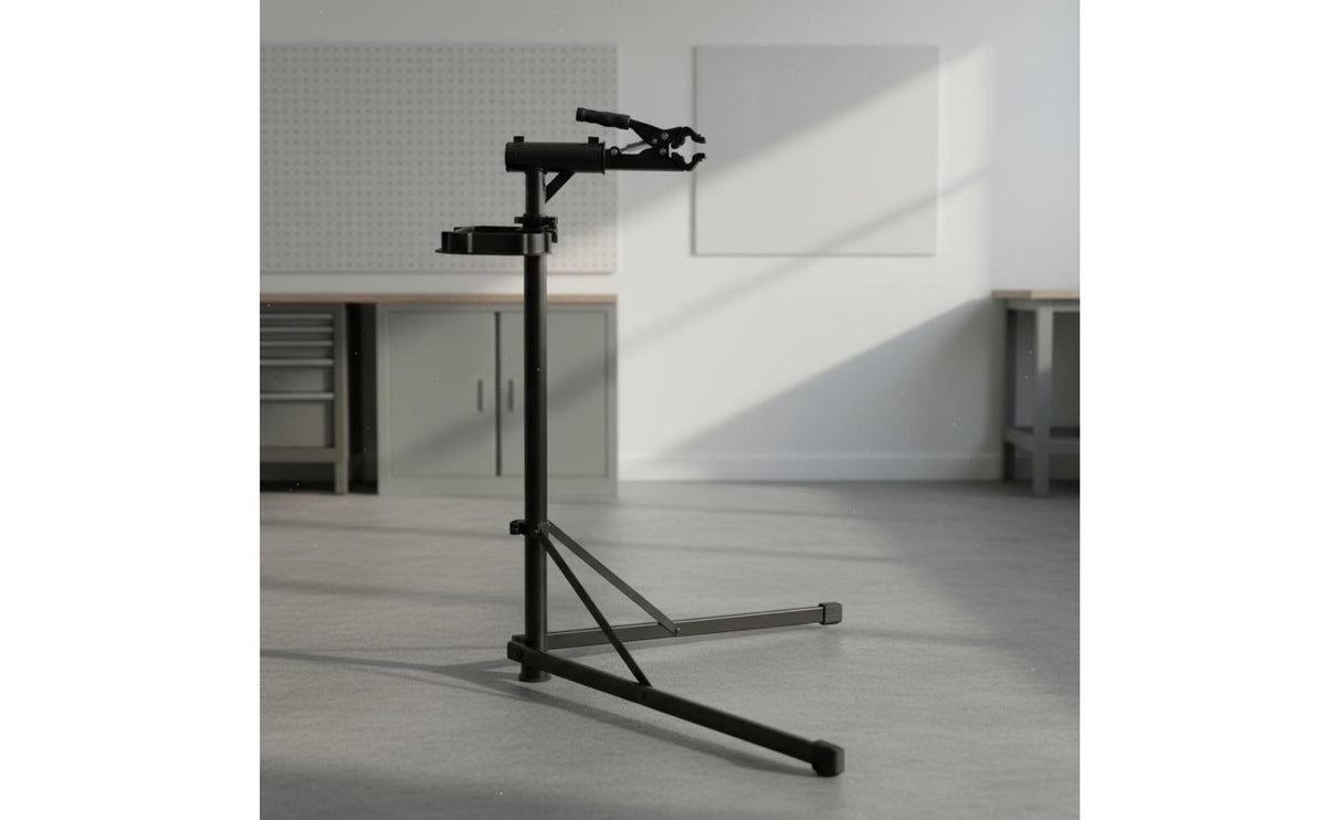 Quick Release Cycle Repair Stand Adjustable Height Cycle Maintenance Stand Foldable Workshop Equipment With Tool Tray for Garage