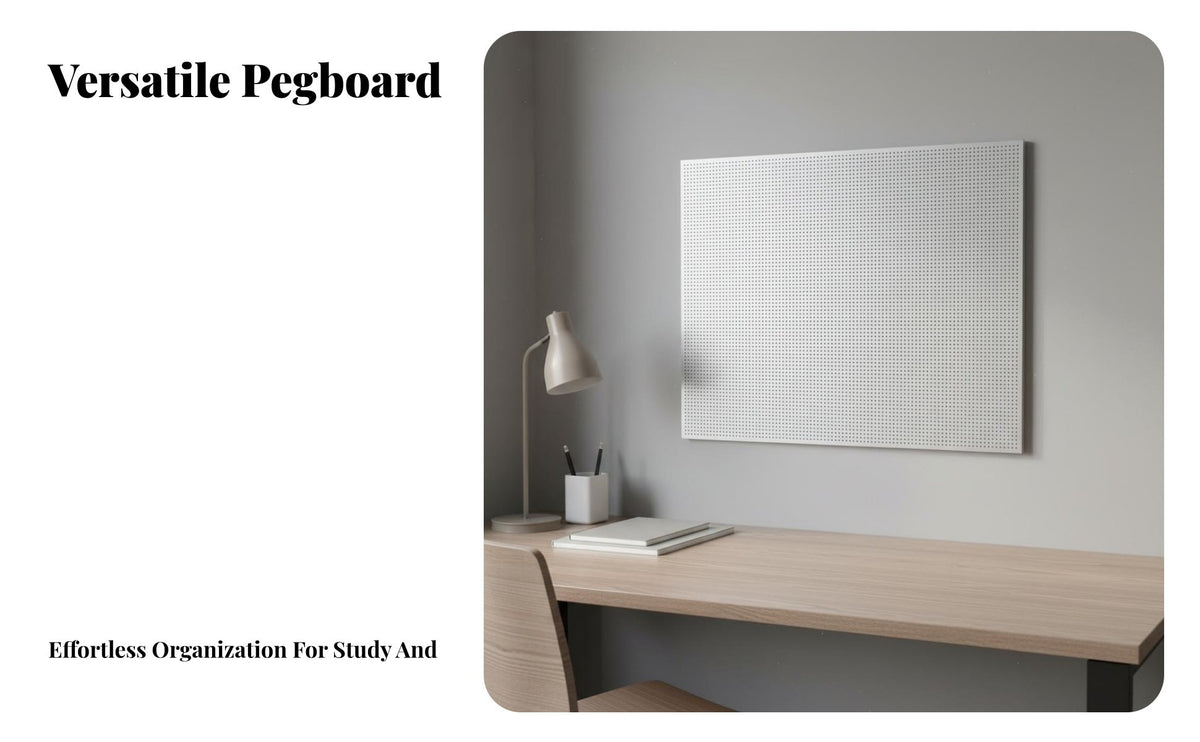 Multi-Functional Metal Pegboard High Load Capacity Metal Pegboard Panel Heavy Duty Perforated Wall Panel Modular Design for Students, Dorm Room, Office, Kitchen, Garage