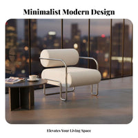 Midcentury-Century Design Supportive Back Armchair Nordic Design Single Sofa High-Resilience Cushion Accent Chair Long-Lasting Frame for Interior Designers, Apartment Dwellers, Living Room, Balcony, Reception Area, Small Areas