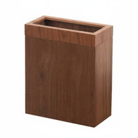 Nordic Design Paper Bin Easy to Clean Rectangular Wood Wastebasket Top Wood Garbage Can Bucket for Bedroom, Washroom, Office