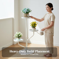 Light Luxury Design Multi-Tier Plant Stand Indoor and Outdoor Use Plant Cart with Wheels Decorative Multi-Level Display Rack Wrought Iron Frame for Living Room, Balcony, Patio, Corner