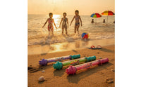 3 Pieces Water toy with Rotatable Nozzle 2-in-1 Pump Action Water Squirter Transparent Toy for Backyard Games, Seaside Fun