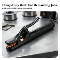 Insulated Handle Electric Soldering Clamp Anti-Slip Grip Stick Soldering Stinger Heat-Dissipating Copper Electrode Clamp High Current