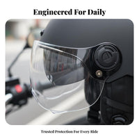 Motorcycle Half Helmet 3C Certified Helmet Four-Season Shielded Headwear for Women, Commuters, City Riding