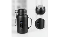 Vehicle Electric Kettle with Carrying Strap 12V 24V Car Water Kettle Power Adaptive Switching Mini Hot Water Boiler for Truckers, Commuters