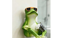 Frog Toilet Paper Holder Playful Lavatory Accessory Green for Powder Room