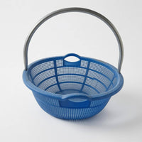 Arched Handle Perforated Harvest Basket Blue Fruit Picking Basket Lightweight Harvesting Tool Reinforced Rim