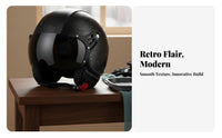 Retro Half Helmet 3C Certified All Season Half Shell Helmet Impact Resistant for Men, Women, Commuting, City Riding