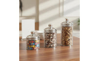 3 Pieces Easy to Clean 3 Piece Sealed Jar Set Long-Lasting Decorative Plastic Food Canister Refrigerator Safe Airtight Food Canister Set Thickened Material for Pantry Organization, Bathroom Vanity
