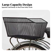Cycle Rear Basket Multipurpose Rear Bike Basket Rust-Resistant Waterproof Cover Included for Students