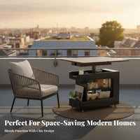 Space Saving Adjustable C-Shaped Table Mobile Design Household Furniture Foldable Top Multi-Purpose for Small Apartment Dwellers, Students, Remote Workers, Living Room, Balcony, Bedroom, Home Office