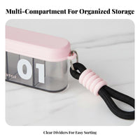 6-Compartment Case Portable medication Container small-sized for while triping, Gym