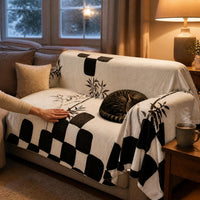 Winter Warm Sofa Cover Blanket for Single Chaise Lounge, Full Coverage Velvet Feel Sofa Throw