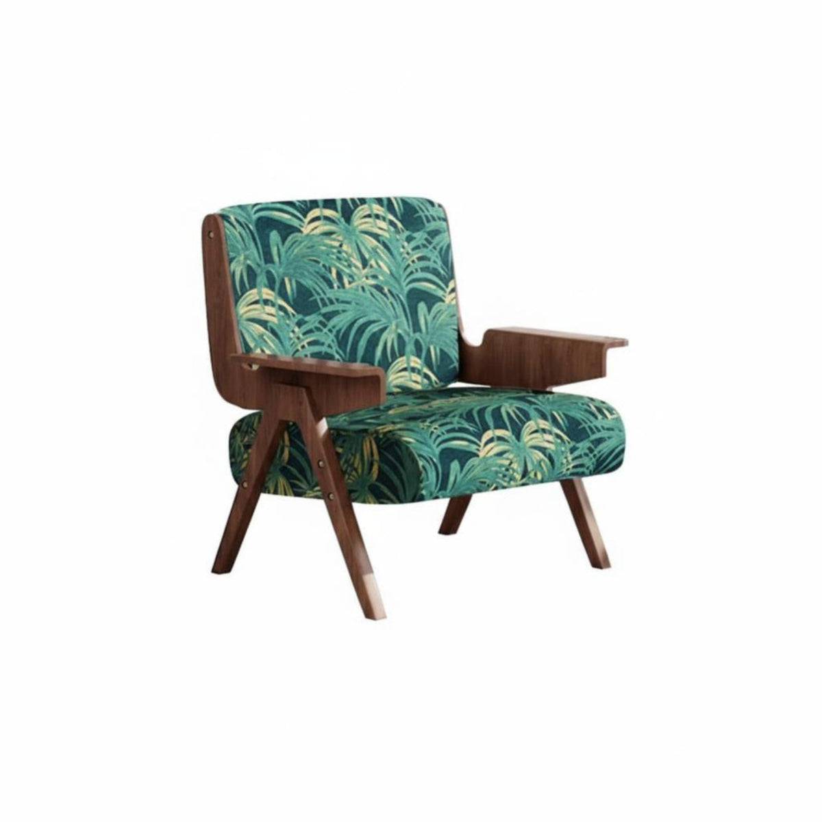 French Inspired verdant Fabric Armchair dense Wood Frame Upholstered relaxation Chair Signature design Living Room Furniture Retro Look for Guesthouse Owners, Interior Designers, Balcony, Bedroom, Reception Area, Office