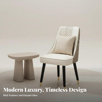 Post-Modern Design Upholstered Side Chair Ergonomic Backrest Dining Room Seat Quilted Stitching Accent Furniture Versatile Use for Interior Designers, Apartment Dwellers, Reception Area, Kitchen, Bedroom, Home Office