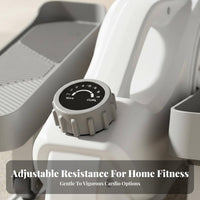 Quiet Operation Mini Elliptical Exercise Machine Low Effect Mini Elliptical Machine Anti-Slip Pedals Compact Stepper Machine Forward & Backward Motion for Office Workers, Seniors, Home