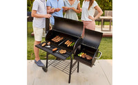 Outdoor Charcoal Smoker Grill Heavy-Duty Charcoal Offset Smoker Long-Lasting Grill with Side Firebox Versatile for Barbecue Enthusiasts, Backyard Chefs, Patio, Cookouts