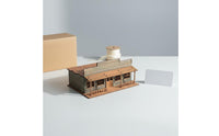 DIY Assembly 1/72 Scale Town Model Handmade Gift Wooden Village Scene Interchangeable and Match for Collection Shelf