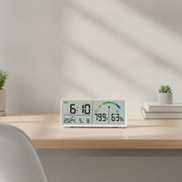 Digital Clock with Temperature Large Display Digital Clock with Humidity Easy-to-Read for Office, Bedroom