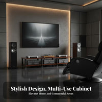 Stable Structure Home Theater Equipment Cabinet Sturdy Construction AV Media Cabinet Heavy Duty 4-Tier Component Shelf Large Capacity for Audiophiles