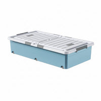 Lowcontour Design Under-Bed Wheeled Box with casters Wheeled Underbed Box Space-Saving Home Organization particleresistant for Students, Homeowners, Renters, Bedroom, Dorm Room, Closet