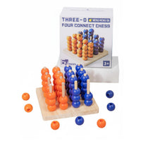 Row Four Game Strategy Wooden Board Game with Beads for Adults, Classroom