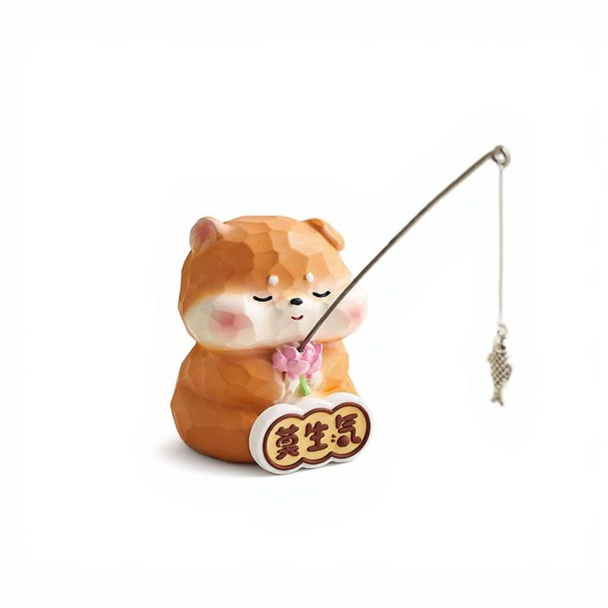 Cat Fishing Resin Figurine Desktop Aquatic Decor