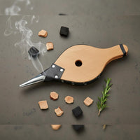Wooden Fire Bellow Portable BBQ Air Blower Easy to Operate Manual Air Blower for Campers, Grillers, Outdoor, Camping