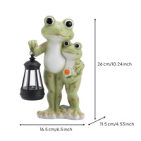 Hand-Painted Frog Statue with Lantern Whimsical Frog Figurine with Lantern Textured Garden Sculpture Freestanding for Yard, Flower Bed