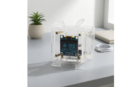 Temperature and Humidity Display WiSoC Weather Clock Kit Automatic Time Sync WiFi Digital Weather Clock OLED Screen Electronic Gadget Miniature Design for Desktop