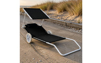 Wheel Beach Chair Portable Beach Lounger with Canopy Lightweight Outdoor Furniture for Travel