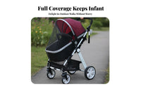 Full Coverage little baby carriage screenting Protection Infant Carriage screenting Fine Mesh Screen Universal Fit for Infants, young children, Parents, Travel, Outdoors, Walks, public gardens &